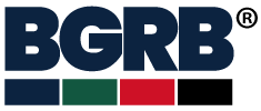 BGRB logo with Registered Service Mark. Blue Green Red Black.
